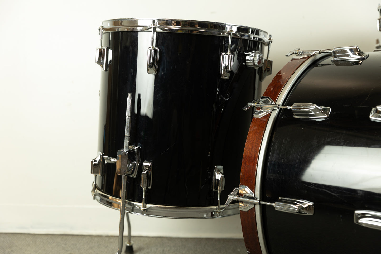 1970s Tama Imperialstar Jet Black 14x24 8x12 and 16x16 Drum Set