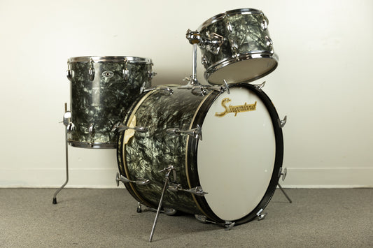 1970s Slingerland Modern Jazz Black Diamond Pearl Drum Set