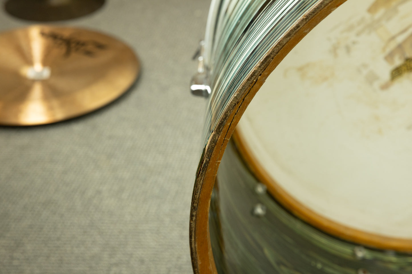 1970s Ludwig Standard S-340 "Single Six" Blue Strata Drum Set