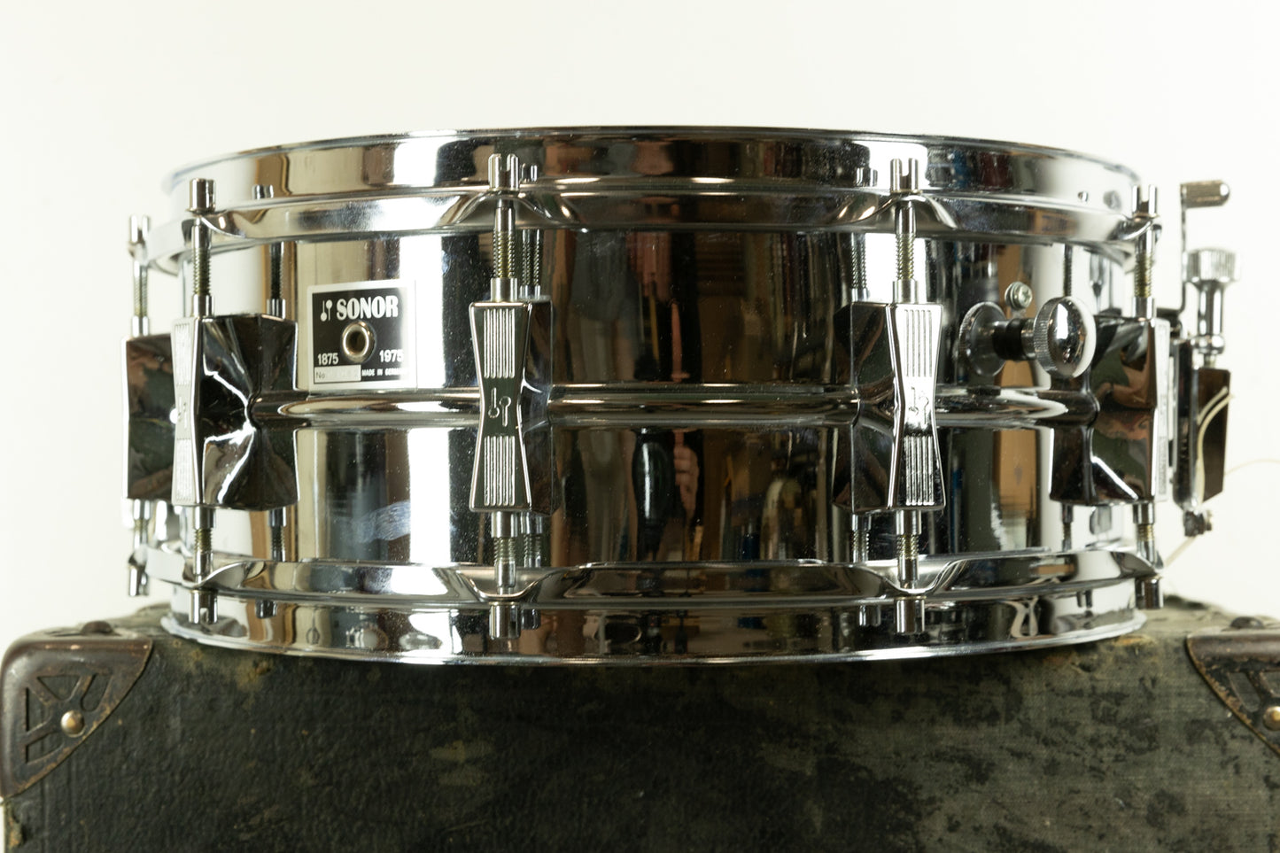 1970s Sonor D565 75th Anniversary 5.75x14 "Ferromanganese" Steel Snare Drum