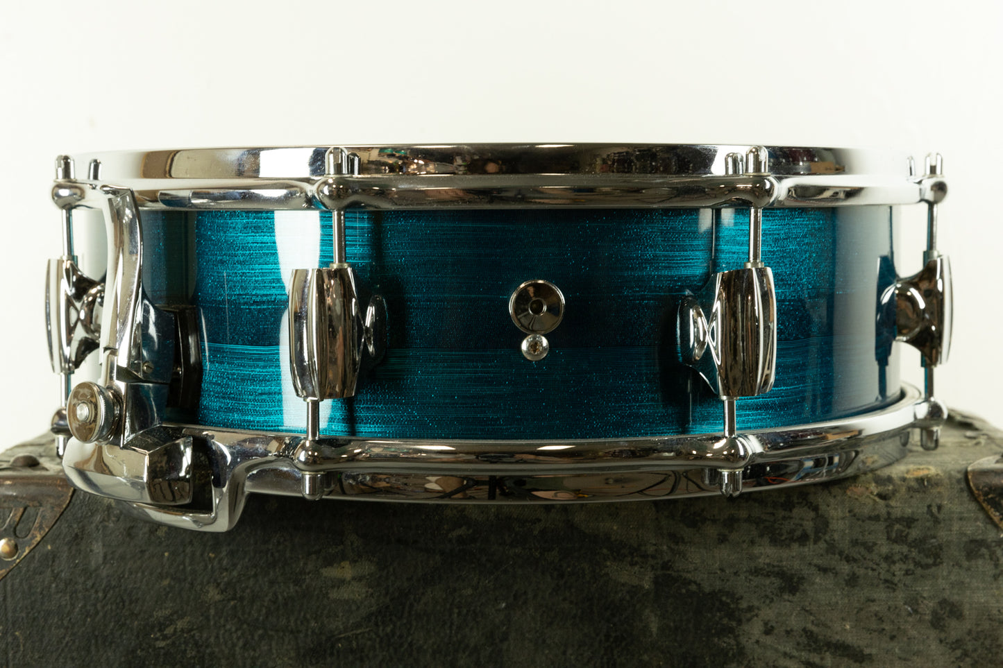 1970s Premier 4x14 Royal Ace Blue Shimmer Snare Drum