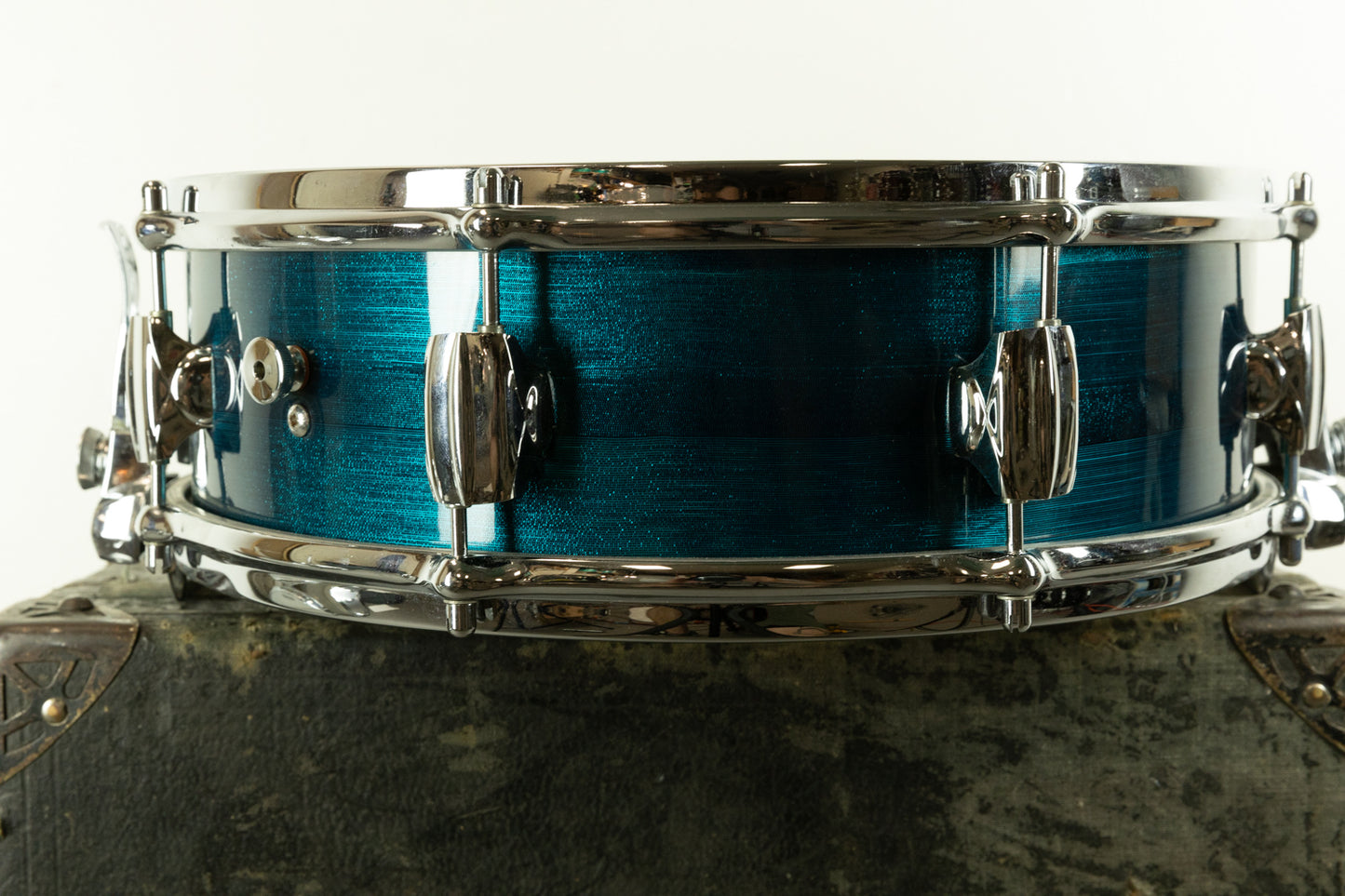 1970s Premier 4x14 Royal Ace Blue Shimmer Snare Drum