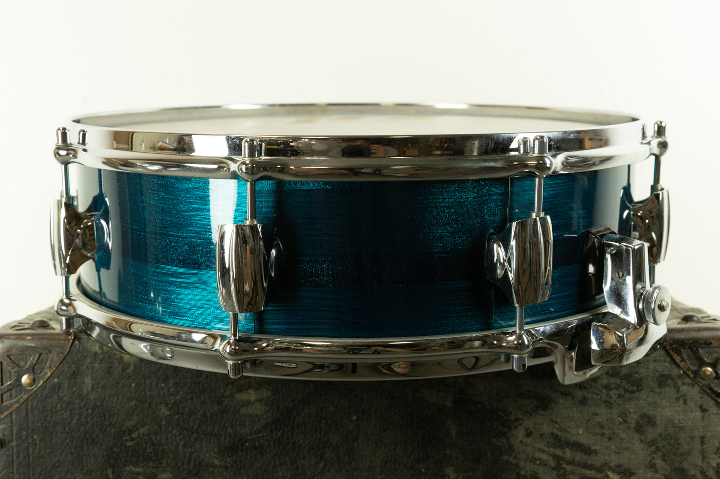 1970s Premier 4x14 Royal Ace Blue Shimmer Snare Drum