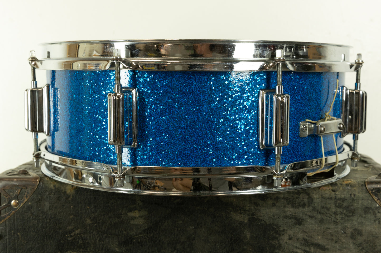 1960s Rogers 5x14 Tower Blue Sparkle Pearl Snare Drum