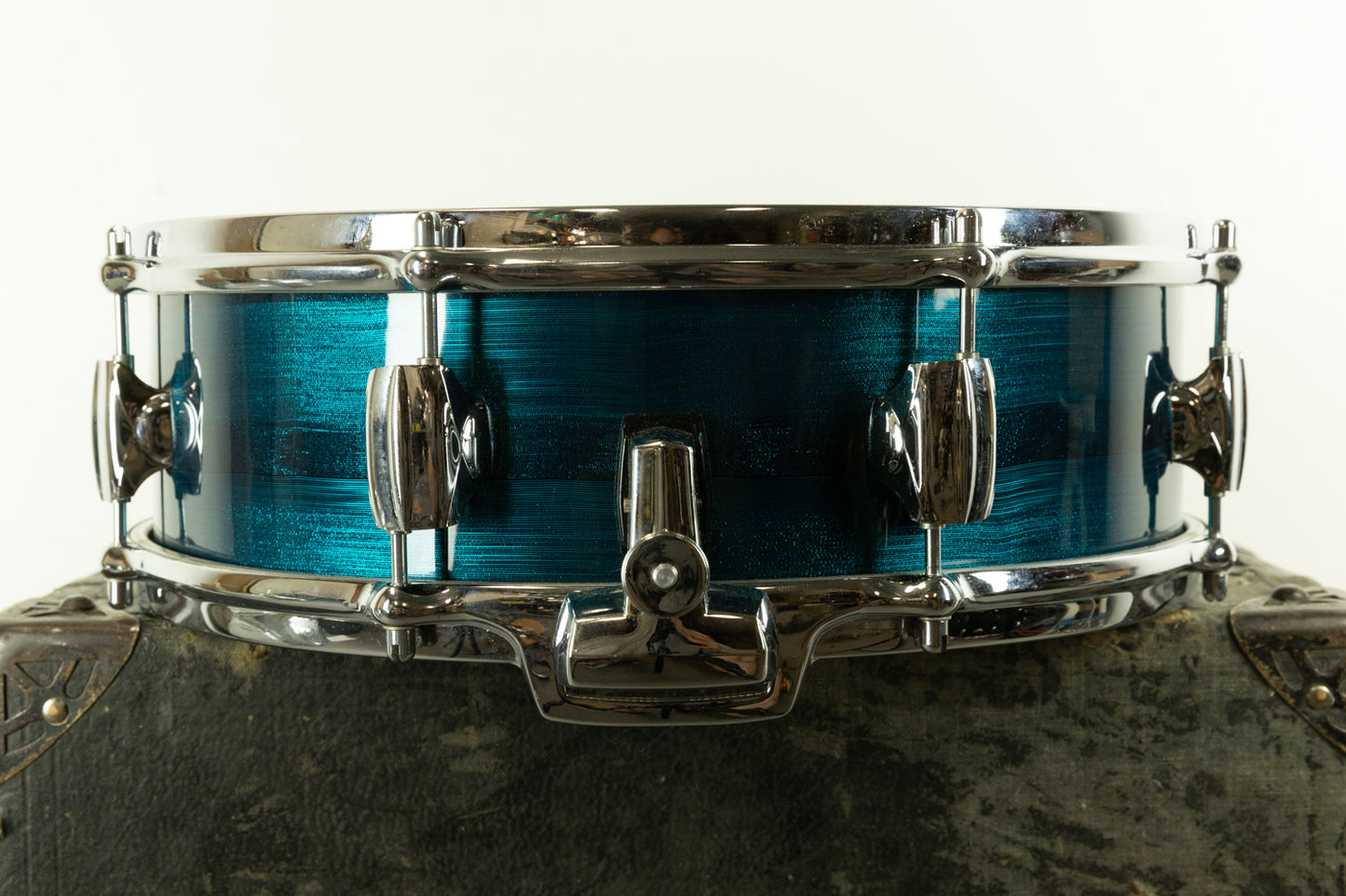 1970s Premier 4x14 Royal Ace Blue Shimmer Snare Drum