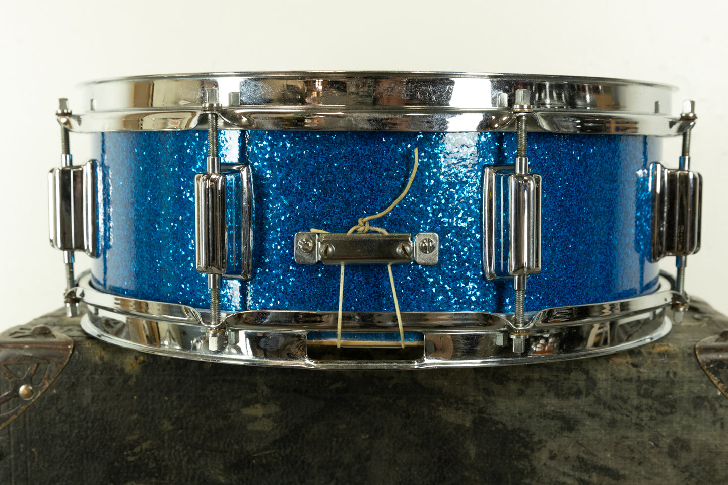 1960s Rogers 5x14 Tower Blue Sparkle Pearl Snare Drum