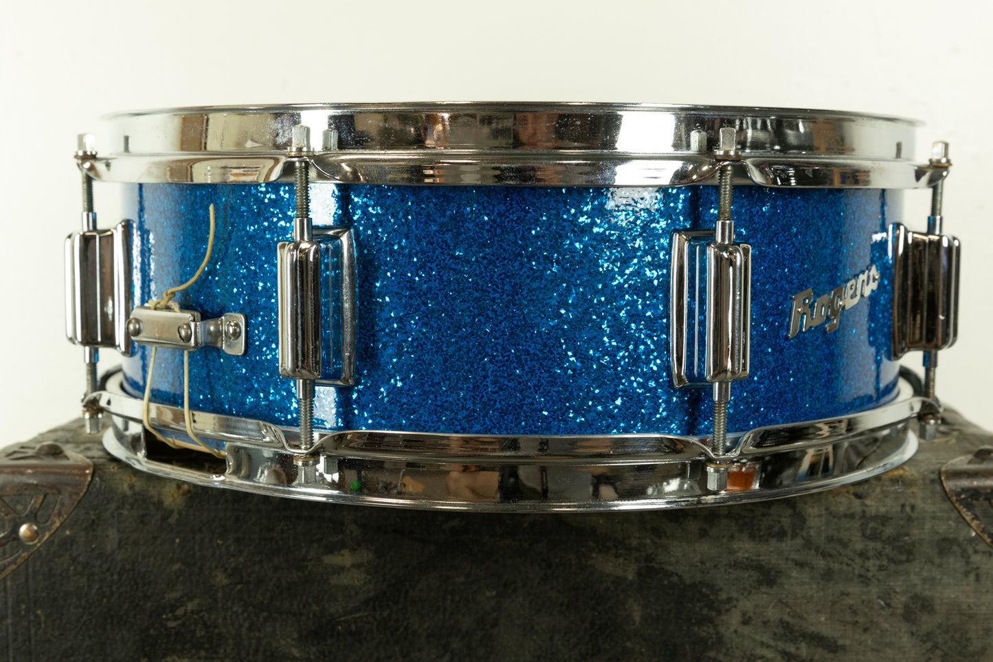 1960s Rogers 5x14 Tower Blue Sparkle Pearl Snare Drum