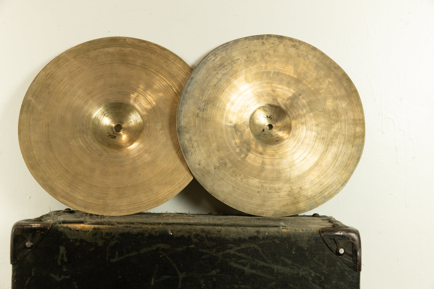 1920s 1930s Zildjian K Constantinople 12" Hi Hat Cymbals 795g 758g