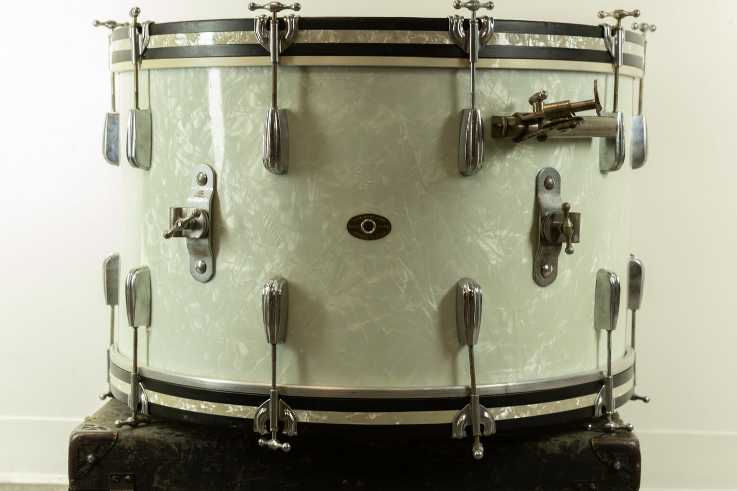 1950s Slingerland 14x24 Radio King White Marine Pearl Bass Drum