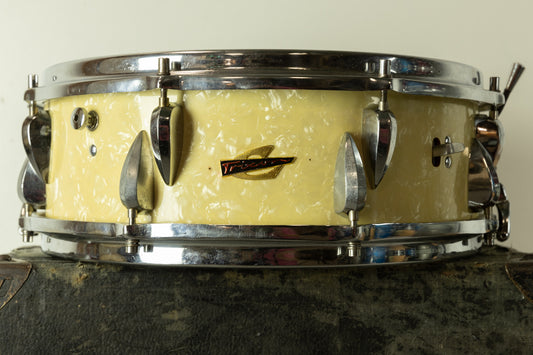 Vintage Trixon Model 1/440 5x14 White Marine Pearl Snare Drum