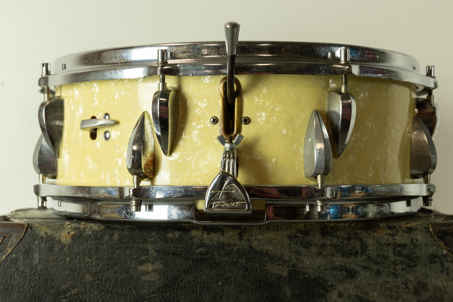 Vintage Trixon Model 1/440 5x14 White Marine Pearl Snare Drum