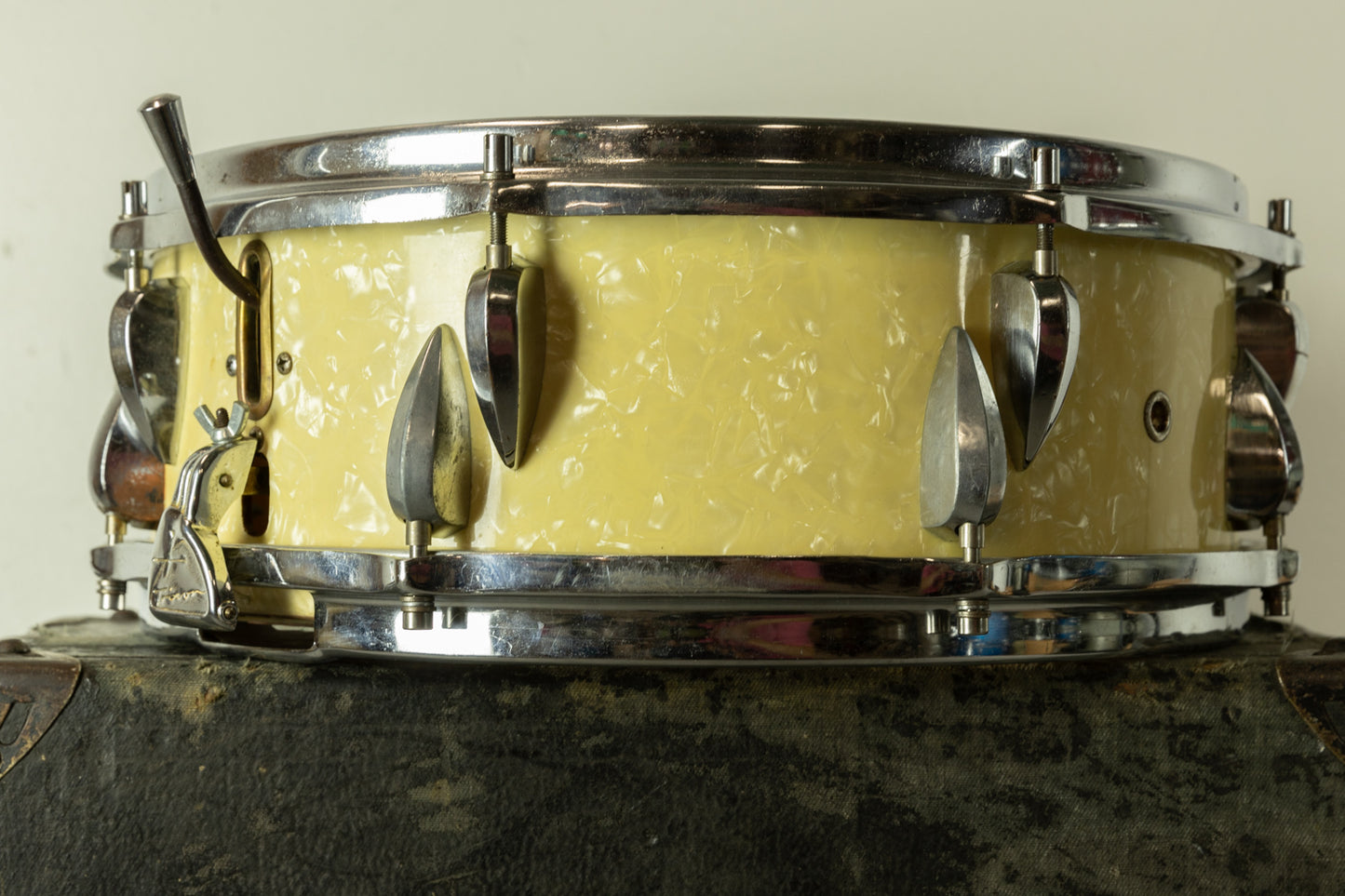 Vintage Trixon Model 1/440 5x14 White Marine Pearl Snare Drum