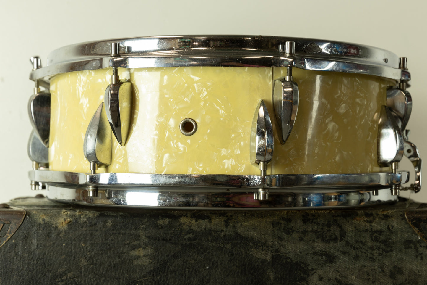 Vintage Trixon Model 1/440 5x14 White Marine Pearl Snare Drum