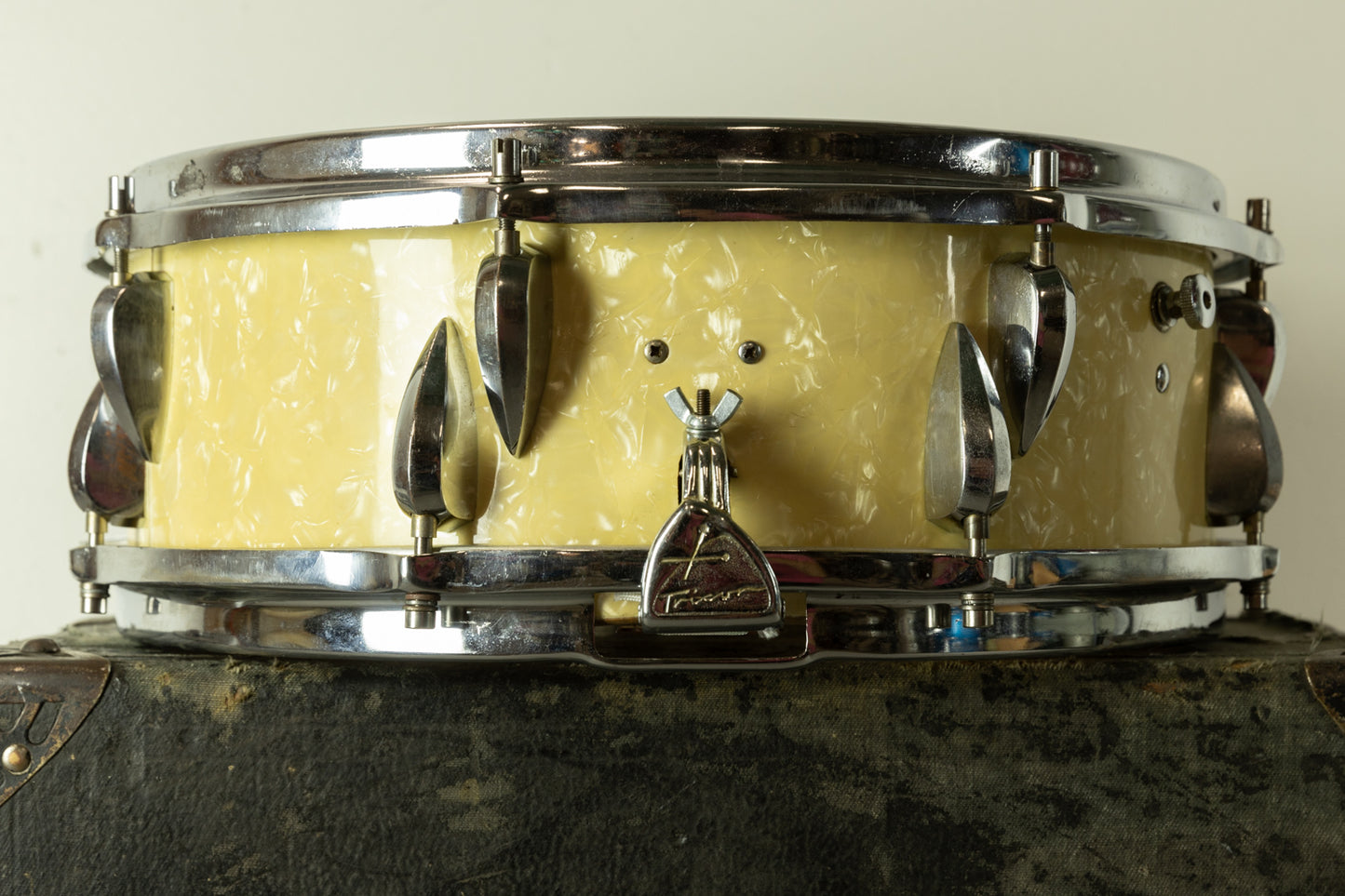 Vintage Trixon Model 1/440 5x14 White Marine Pearl Snare Drum