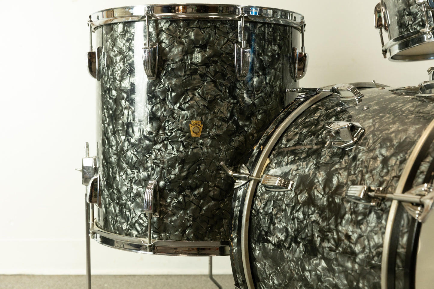 1960s Ludwig "Super Beat" Black Diamond Pearl Drum Set