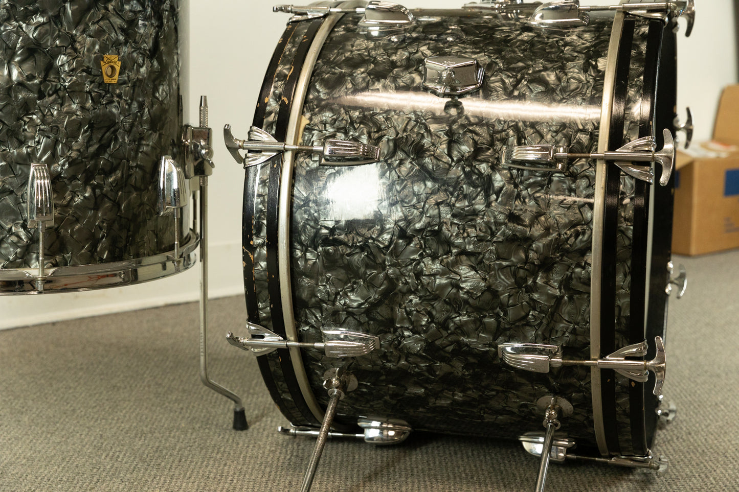 1960s Ludwig "Super Beat" Black Diamond Pearl Drum Set