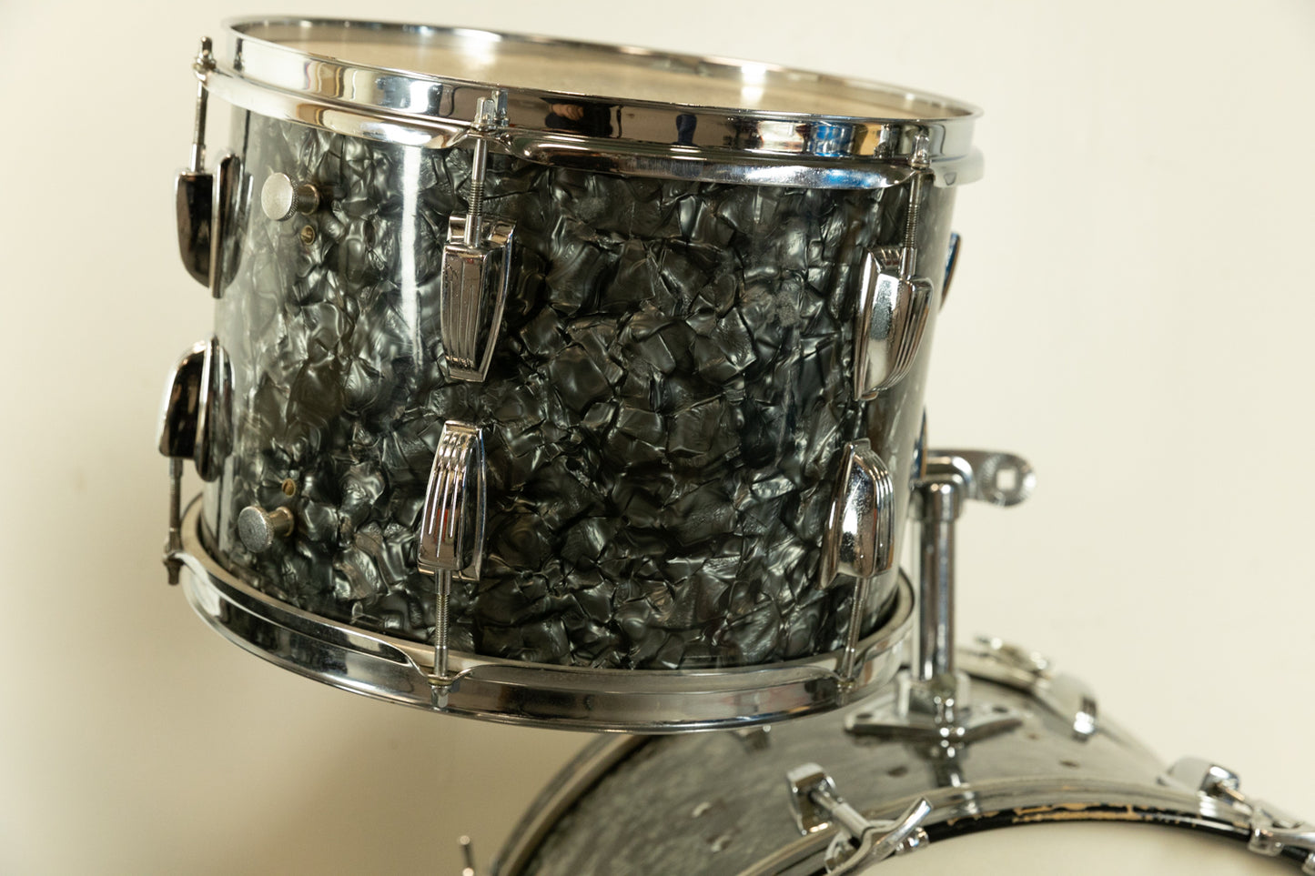 1960s Ludwig "Super Beat" Black Diamond Pearl Drum Set