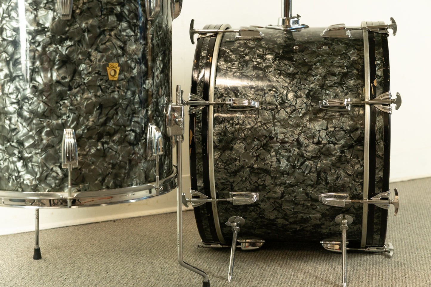 1960s Ludwig "Super Beat" Black Diamond Pearl Drum Set