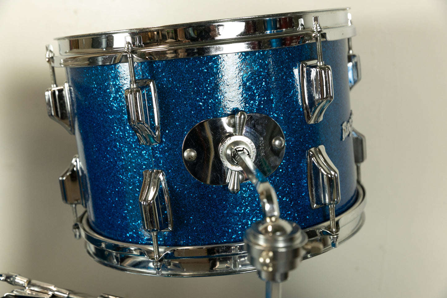 1970s Rogers Sparkling Blue Pearl 14x20 8x12 and 16x16 Drum Set