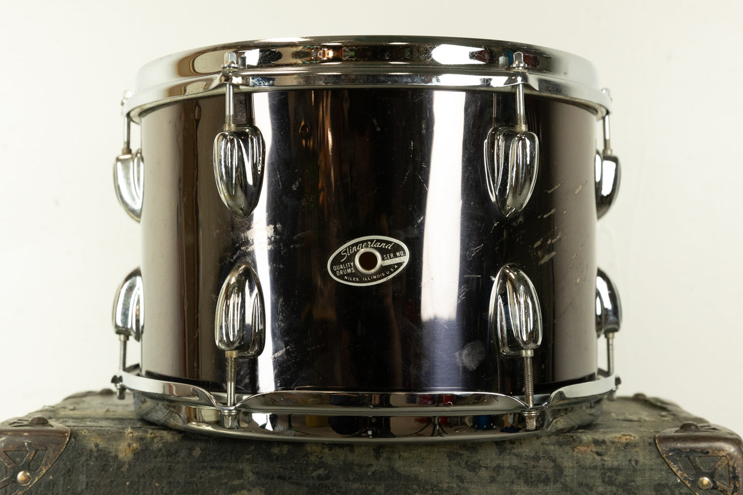 1970s Slingerland 8x12 Black Chrome Tom