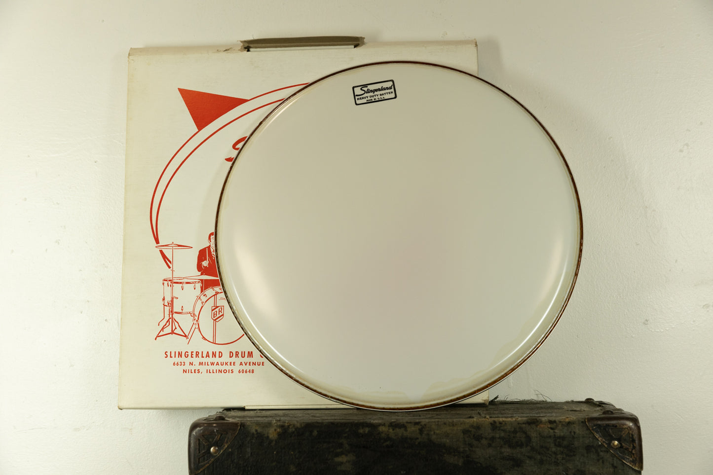 New Old Stock Slingerland 16" Smooth White Heavy Duty Batter Head