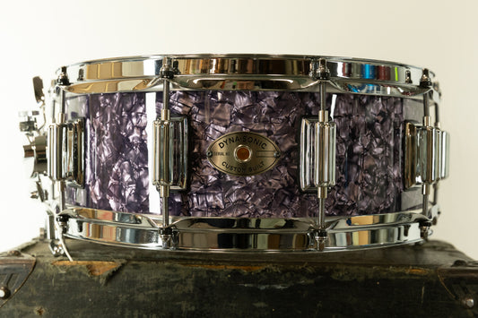 Rogers 5x14 Purple Diamond Pearl Wood Shell Dynasonic Snare Drum