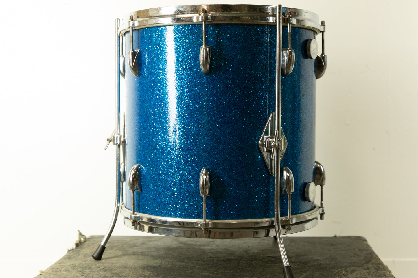 1960s Gretsch 14x14 Blue Sparkle Floor Tom