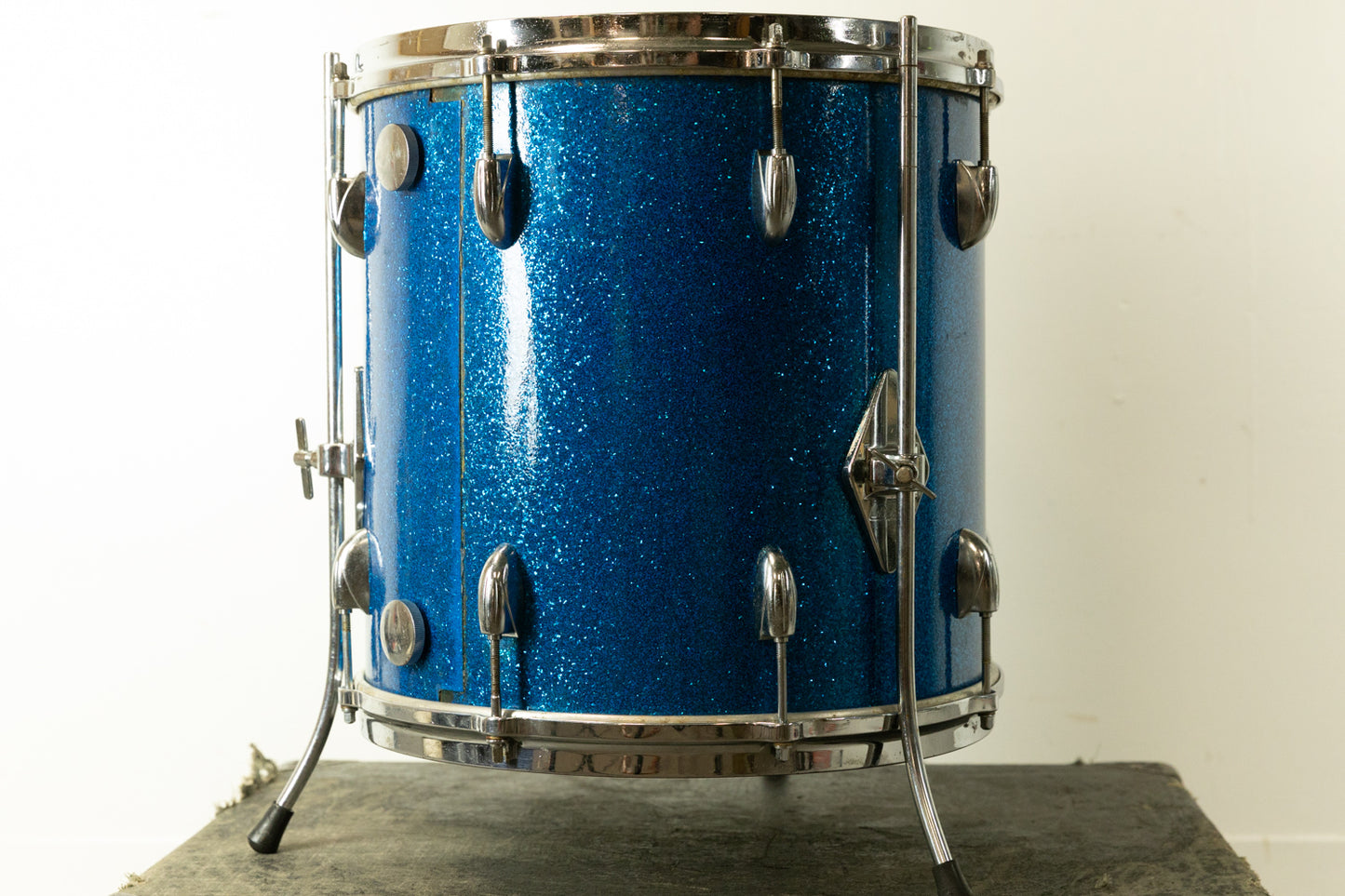 1960s Gretsch 14x14 Blue Sparkle Floor Tom