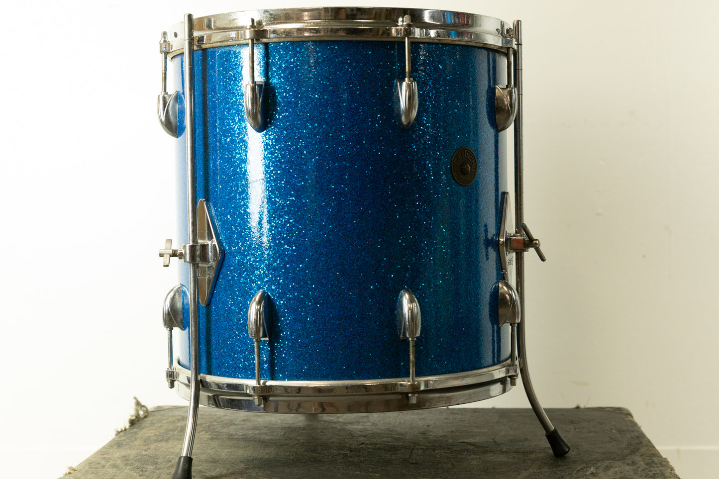 1960s Gretsch 14x14 Blue Sparkle Floor Tom