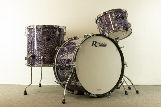 Rogers Cleveland Series Purple Diamond Pearl Drum Set 14x22 9x13 and 16x16