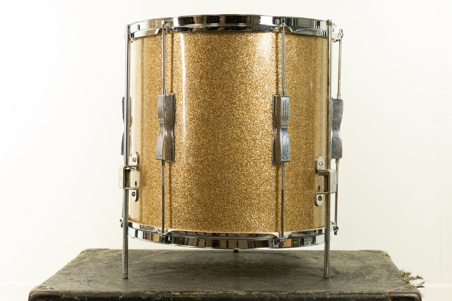 1960s Ludwig 14x14 Champagne Sparkle Club Date Floor Tom