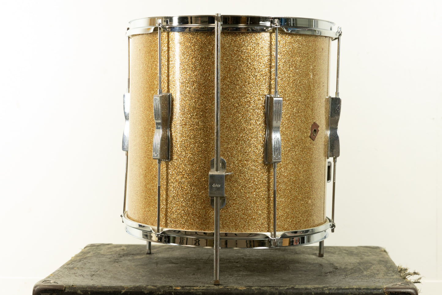 1960s Ludwig 14x14 Champagne Sparkle Club Date Floor Tom