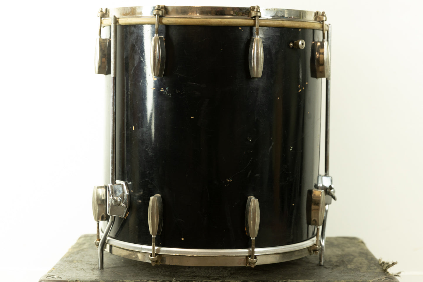 1940s Slingerland 16x16 Radio King Black Lacquer Floor Tom