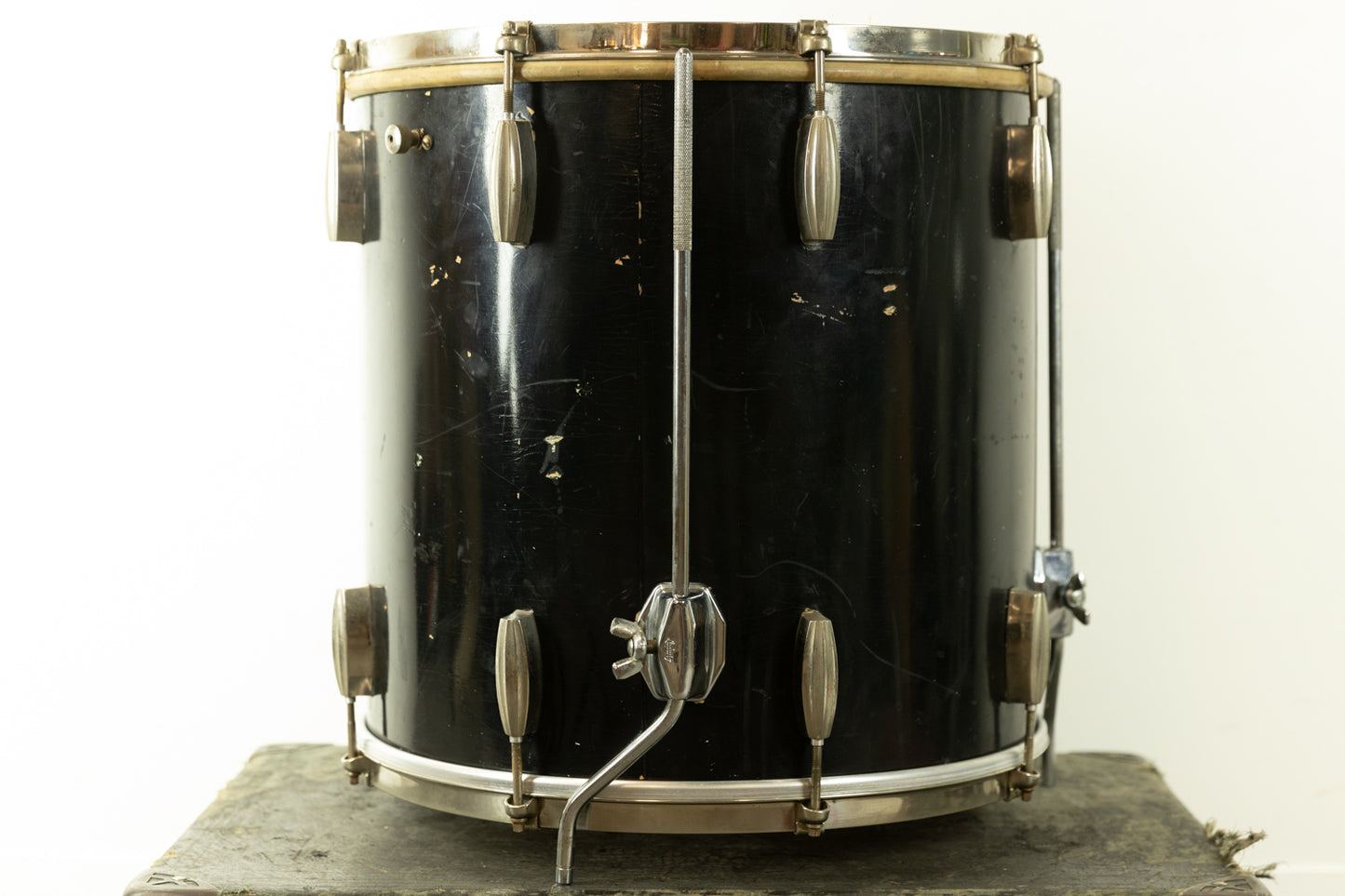 1940s Slingerland 16x16 Radio King Black Lacquer Floor Tom