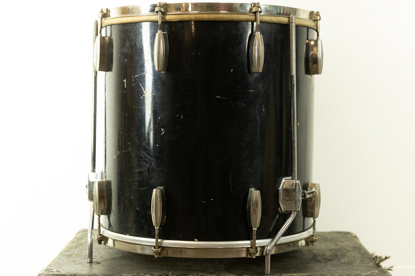 1940s Slingerland 16x16 Radio King Black Lacquer Floor Tom