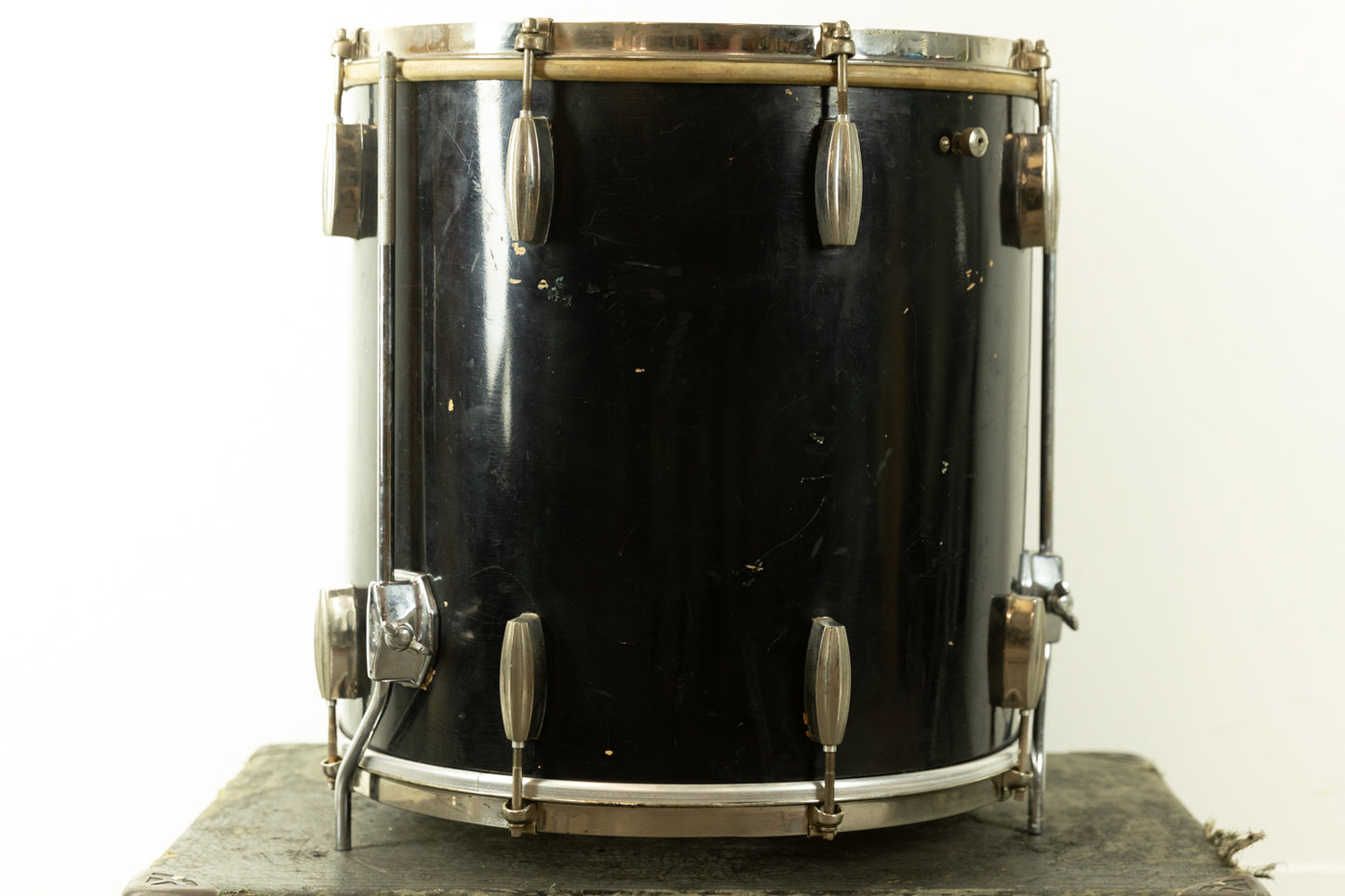 1940s Slingerland 16x16 Radio King Black Lacquer Floor Tom