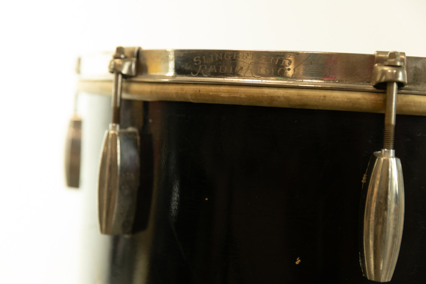 1940s Slingerland 16x16 Radio King Black Lacquer Floor Tom