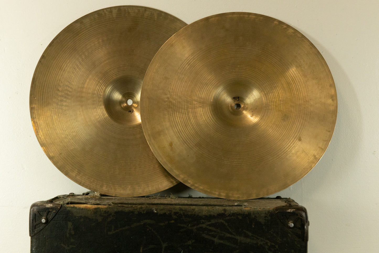 1950s Zildjian A 15" Thin Hi Hat Cymbals 961g 913g