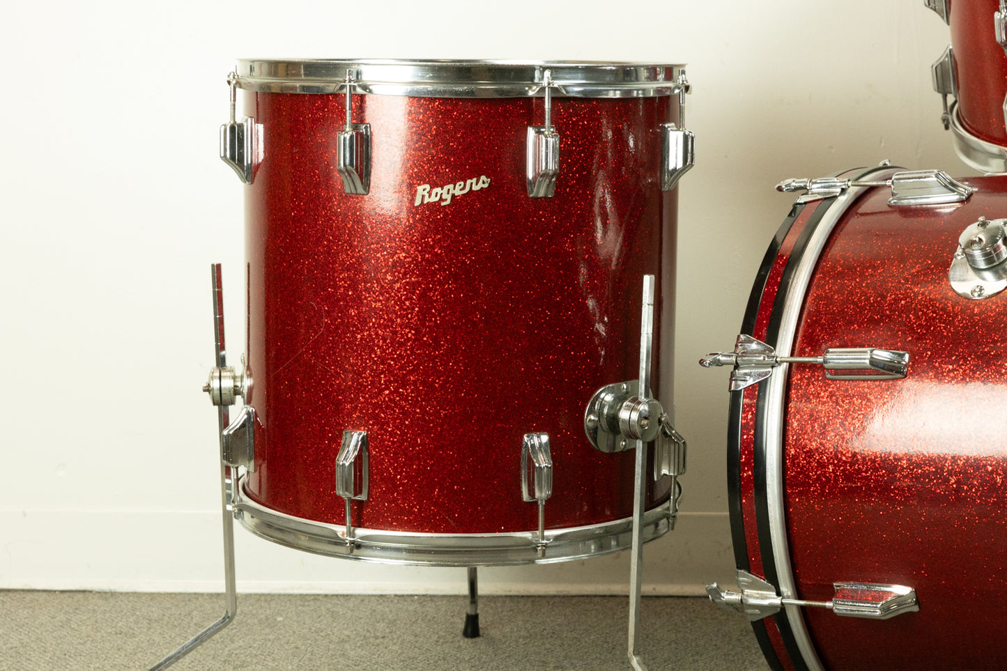 1960s Rogers Headliner Sparkling Red Pearl Drum Set