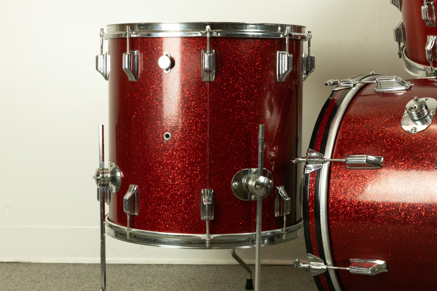 1960s Rogers Headliner Sparkling Red Pearl Drum Set