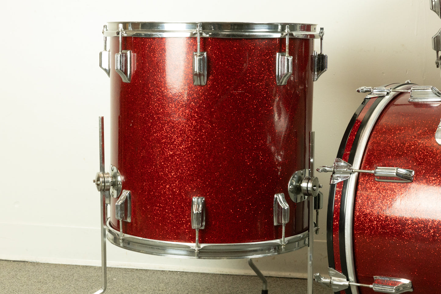 1960s Rogers Headliner Sparkling Red Pearl Drum Set