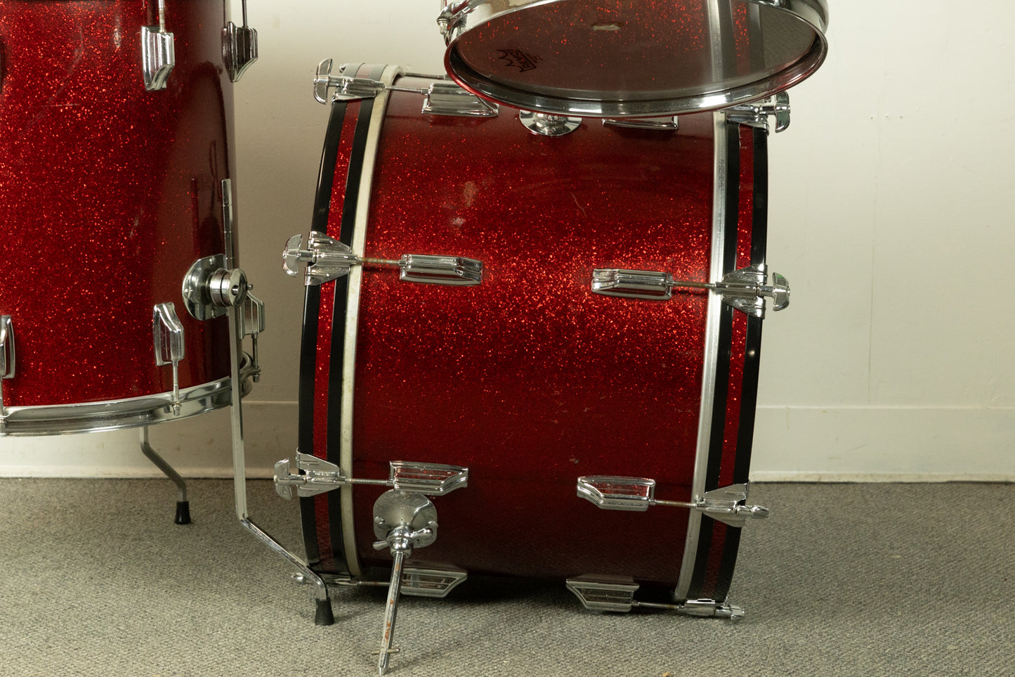 1960s Rogers Headliner Sparkling Red Pearl Drum Set