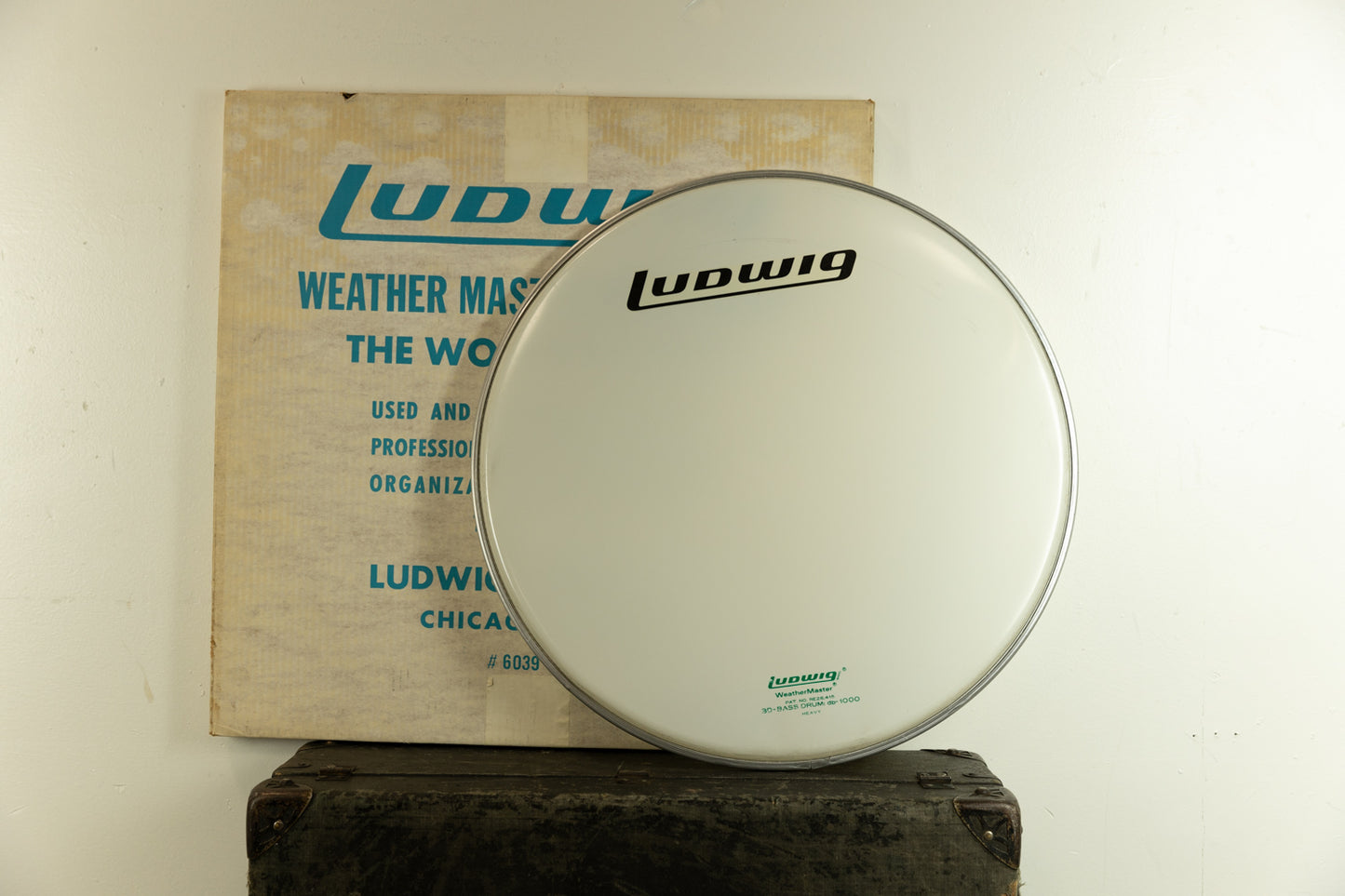 1970s New Old Stock Ludwig 20" DB-1000 Smooth White Bass Drum Head