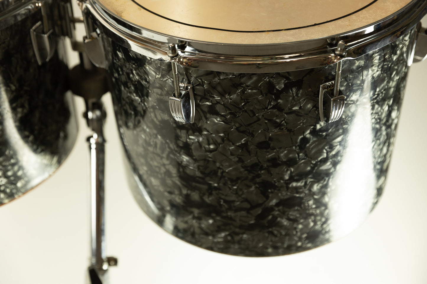 1970s Ludwig 12x15" and 14x16" Black Diamond Pearl Concert Toms