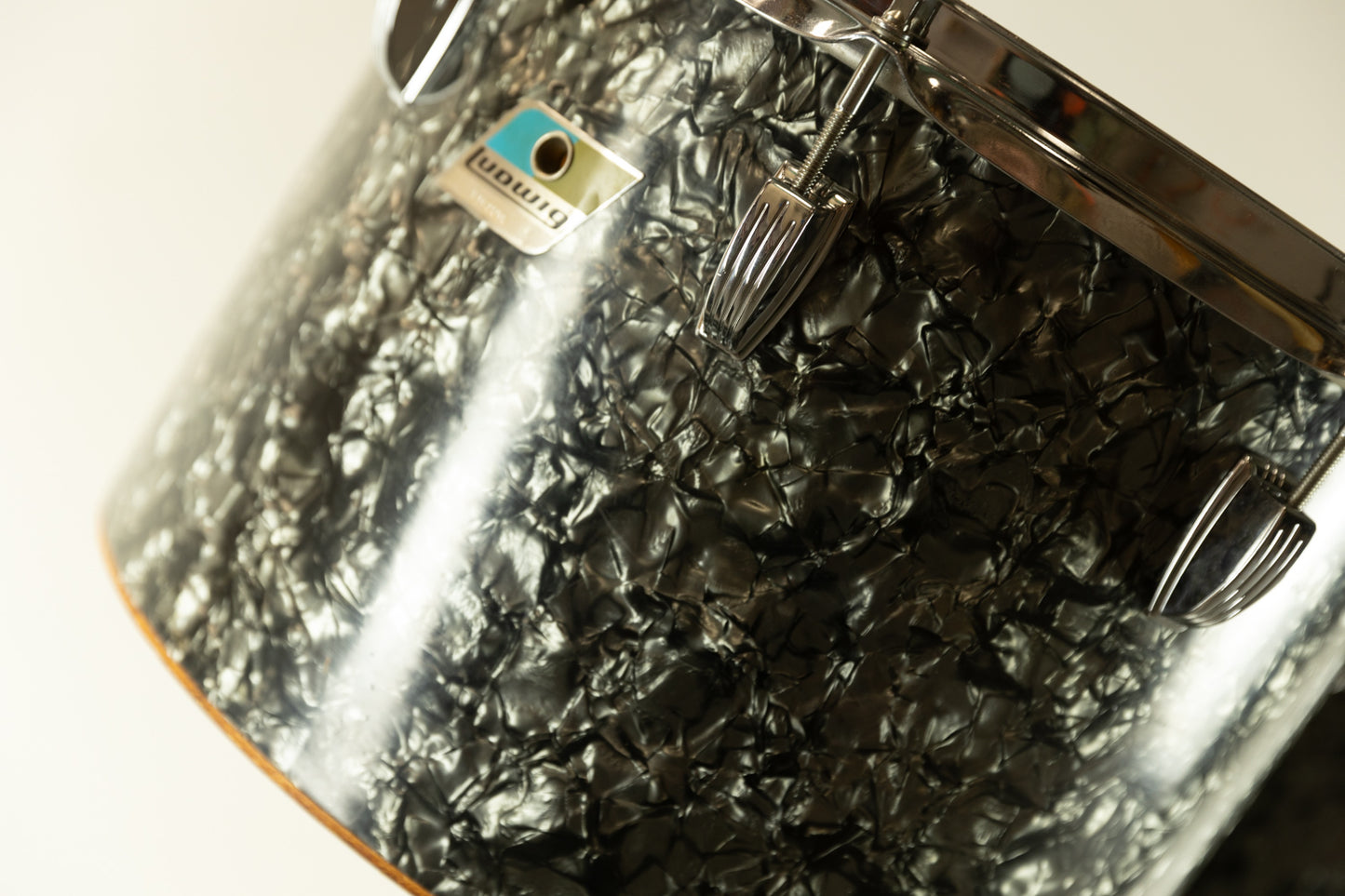 1970s Ludwig 12x15" and 14x16" Black Diamond Pearl Concert Toms