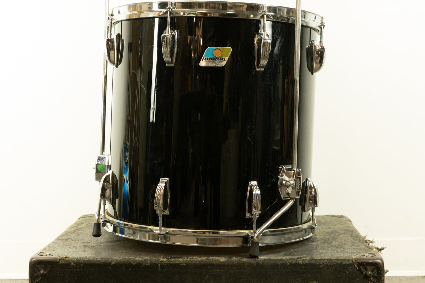 1980s Ludwig 16x16 Black Cortex Floor Tom