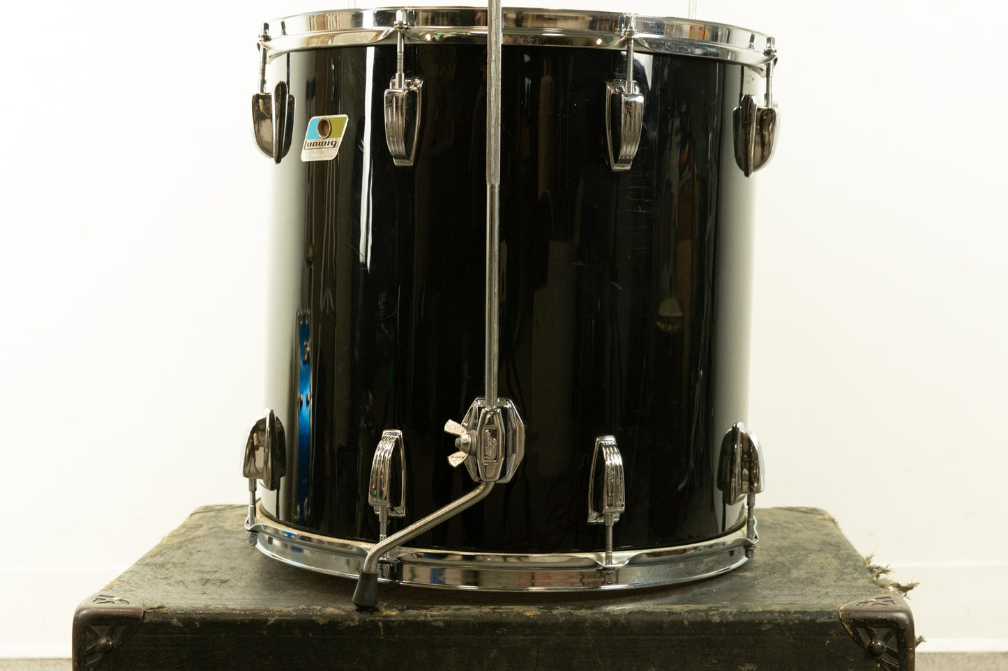 1980s Ludwig 16x16 Black Cortex Floor Tom