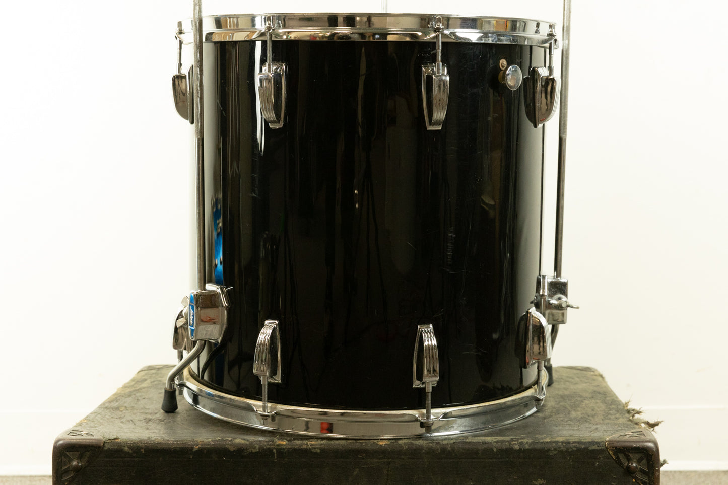 1980s Ludwig 16x16 Black Cortex Floor Tom