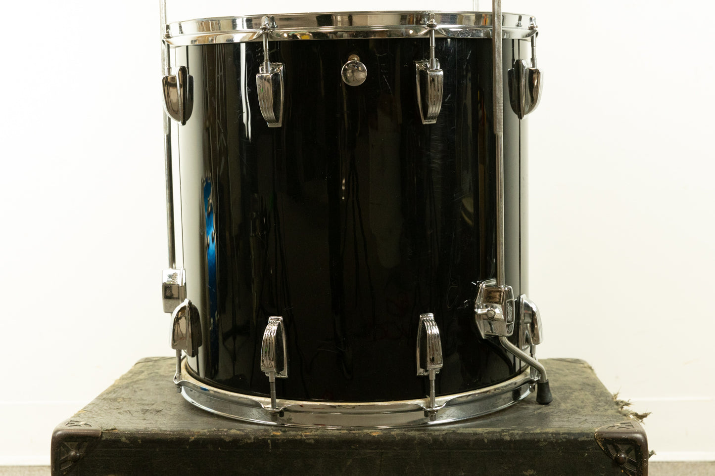 1980s Ludwig 16x16 Black Cortex Floor Tom