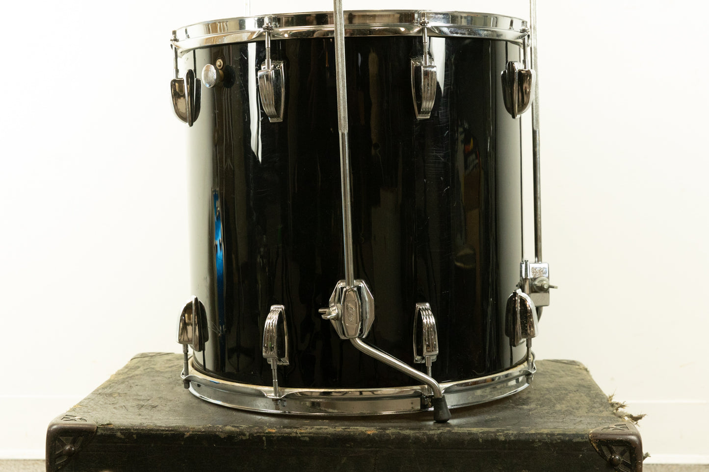 1980s Ludwig 16x16 Black Cortex Floor Tom